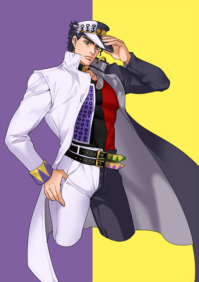 kujo jotaro (jojo no kimyou na bouken and 1 more) drawn by matsurika_(konbudou)