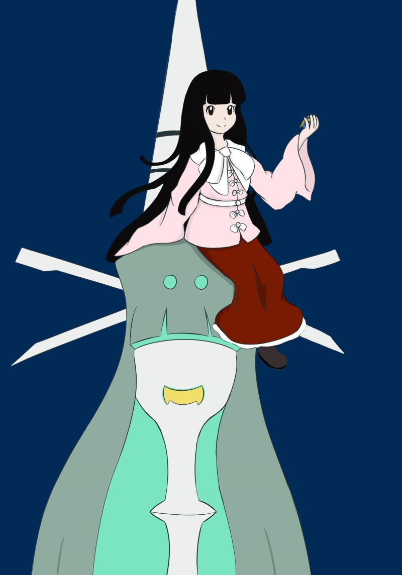 houraisan kaguya and celesteela (touhou and 2 more) drawn by totoshi_(cuvic)