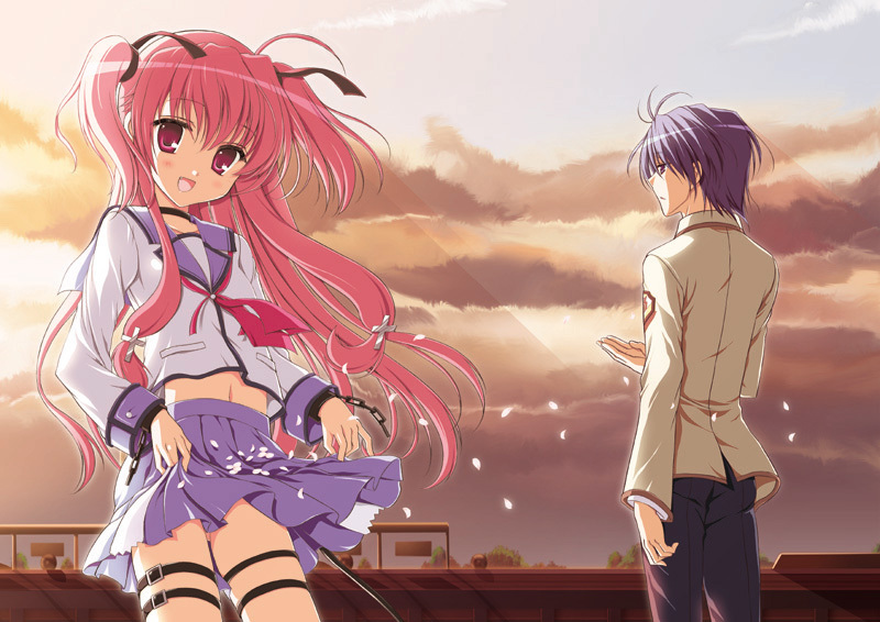 yui and hinata hideki (angel beats!) drawn by odawara_hakone