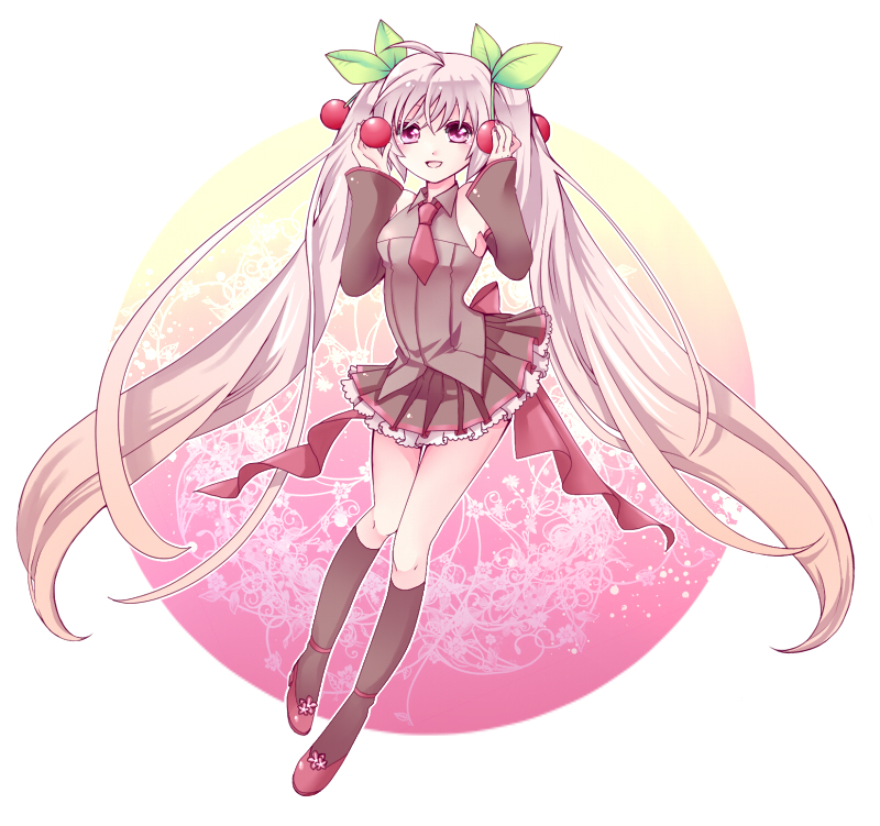 hatsune miku and sakura miku (vocaloid) drawn by murasaki_namida