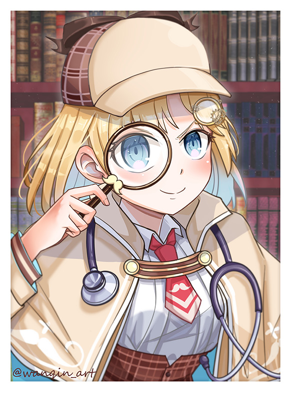watson amelia (hololive and 1 more) drawn by wanqin_art
