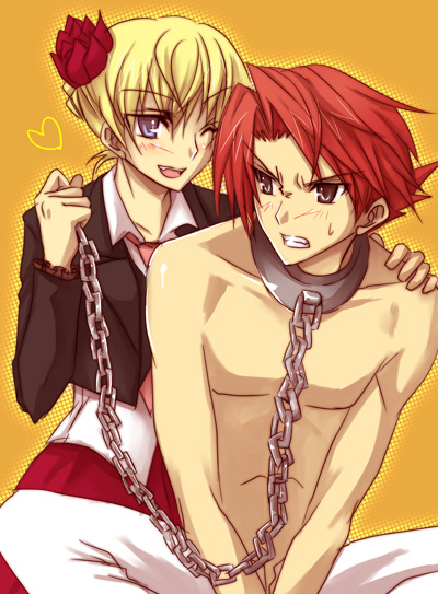 beatrice and ushiromiya battler (umineko no naku koro ni and 1 more) drawn by isya