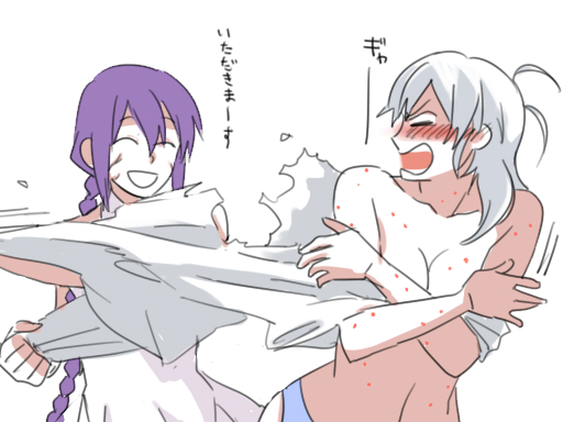 sion eltnam, riesbyfe stridberg, and sion tatari (tsukihime and 1 more) drawn by 6_(yuchae)