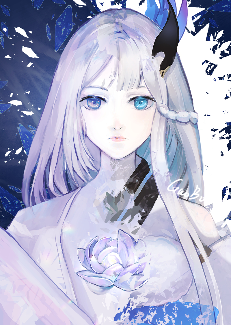 yuki onna and semigoori yuki onna (onmyoji) drawn by guobo