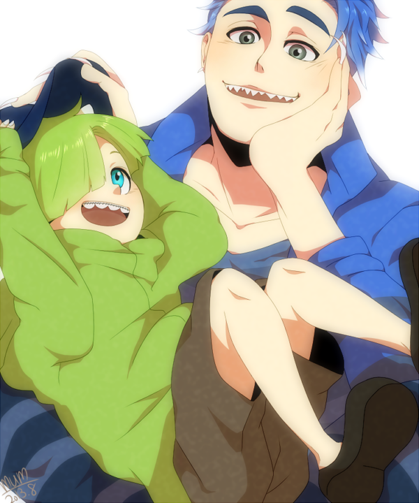 mike wazowski and james p. sullivan (monsters inc.) drawn by mum_(pixiv1182764)