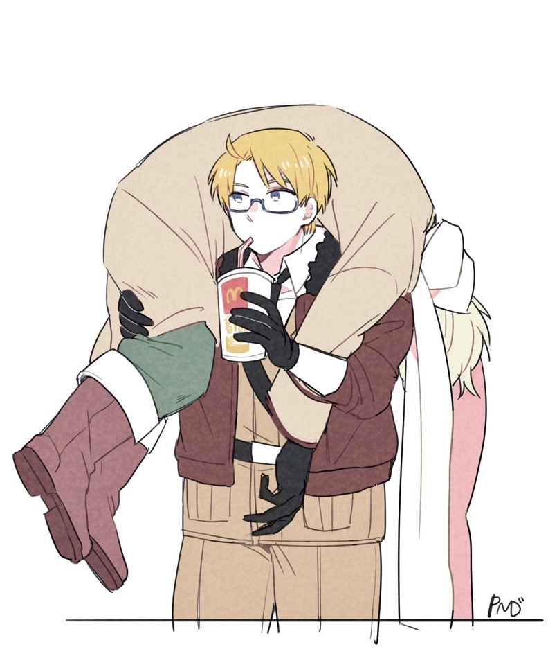 america and russia (axis powers hetalia and 1 more) drawn by dkdmis
