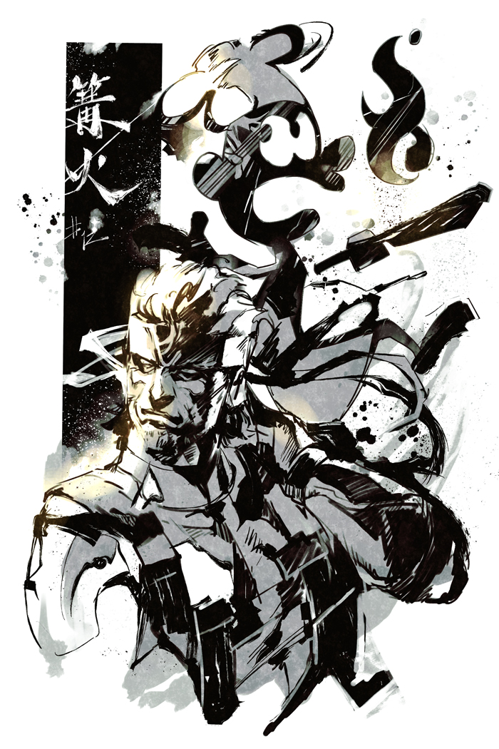 solid snake and mr. game & watch (super smash bros. and 4 more) drawn by hungry_clicker