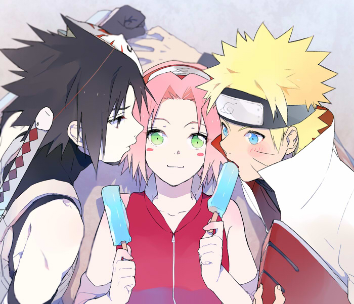 haruno sakura, uzumaki naruto, and uchiha sasuke (naruto and 1 more) drawn by tsunekawa_niwasuke
