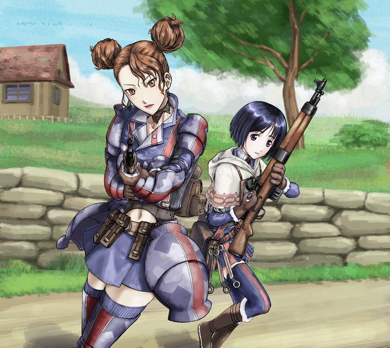 isara gunther and brigitte stark (senjou no valkyria and 1 more) drawn by morisu