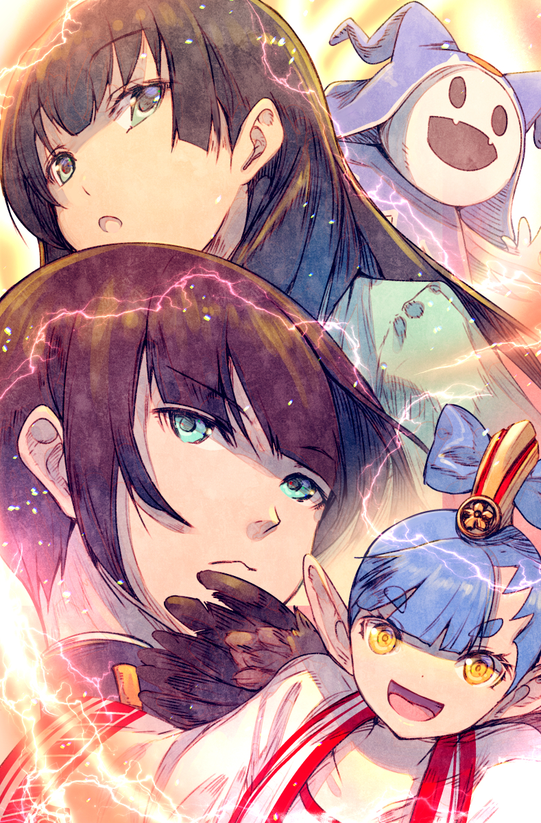 jack frost, protagonist, amanozako, and isonokami tao (shin megami tensei and 1 more) drawn by usapenpen2019