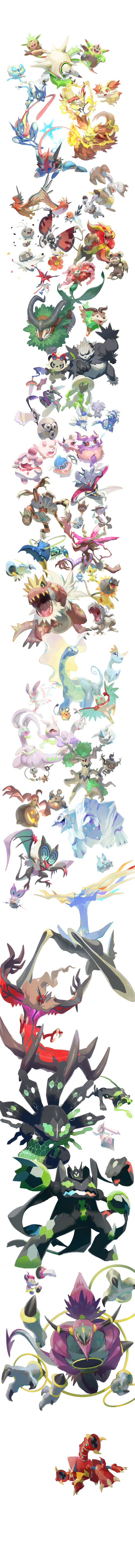 sylveon, braixen, fennekin, greninja, goomy, and 67 more (pokemon and 1 more) drawn by e_volution