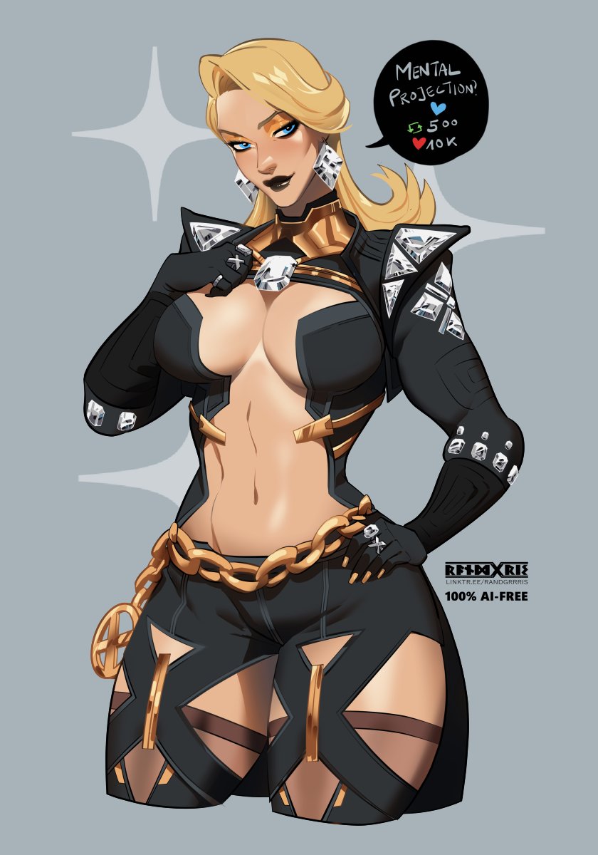 emma frost (marvel and 2 more) drawn by randgris and strstyler
