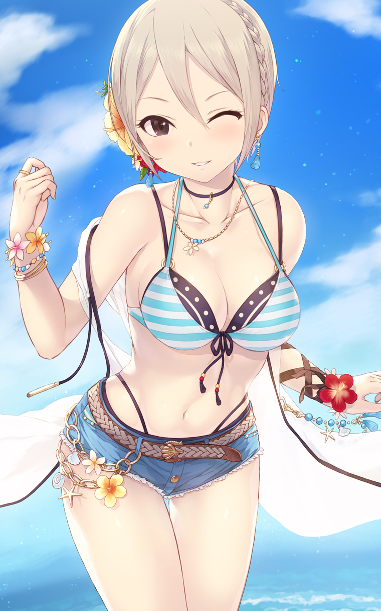 shiomi syuko (idolmaster and 2 more) drawn by cait_aron
