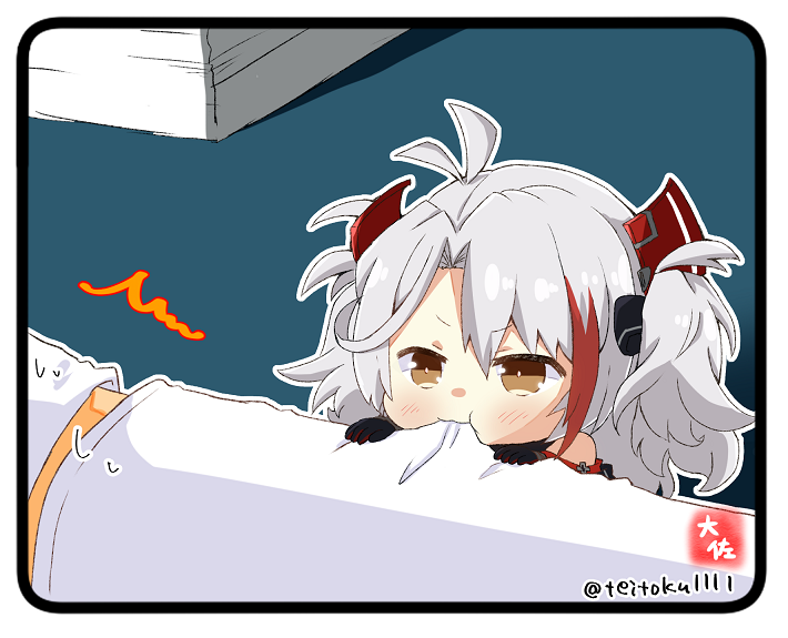 commander and little prinz eugen (azur lane) drawn by taisa_(kari)