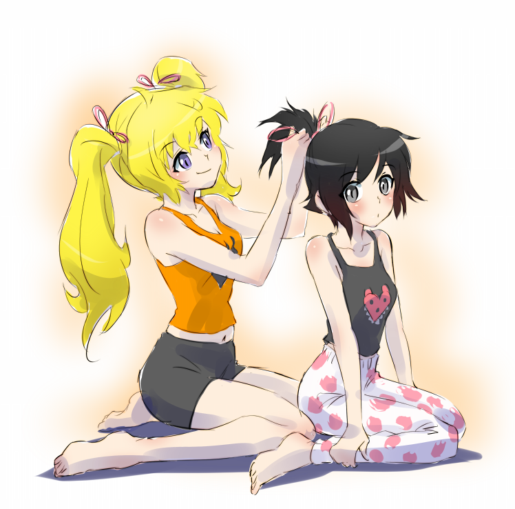 ruby rose and yang xiao long (rwby) drawn by iesupa