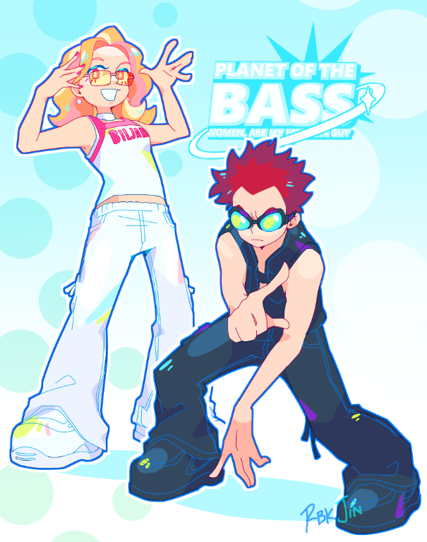 ms biljana electronica and dj crazy times (real life and 1 more) drawn by rebekah_jin
