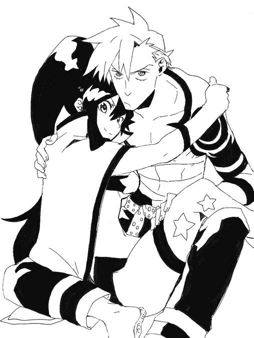 yoko littner and kamina (tengen toppa gurren lagann) drawn by zukki_(suzukio)