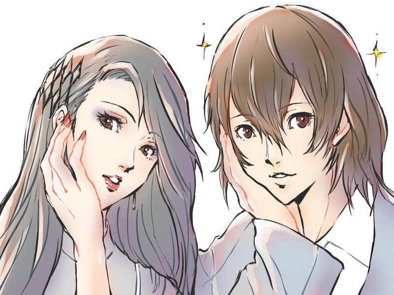 akechi gorou and niijima sae (persona and 1 more) drawn by raibellchiori