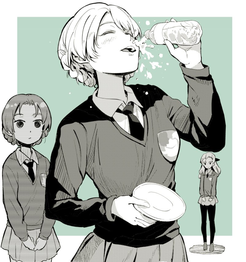 darjeeling, orange pekoe, and assam (girls und panzer) drawn by bonkara_(sokuseki_maou)
