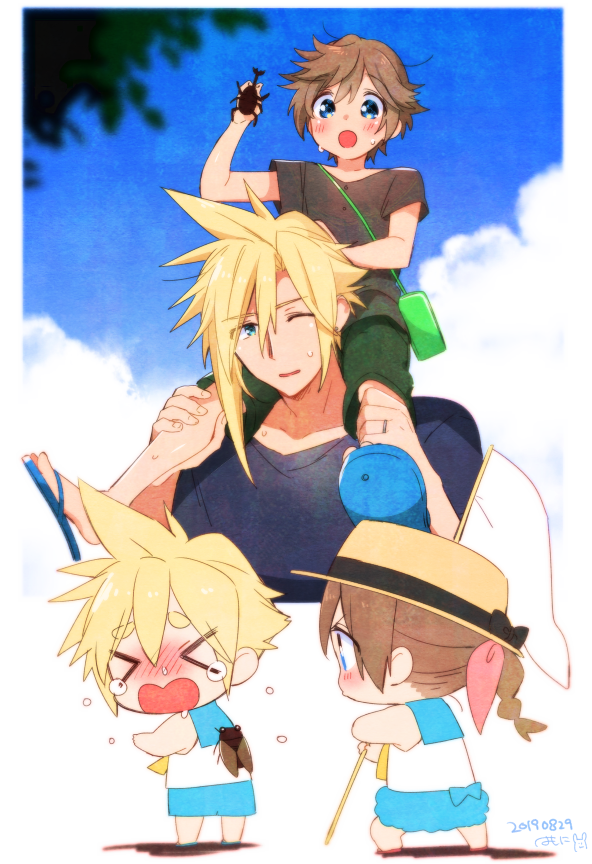 cloud strife and denzel (final fantasy and 2 more) drawn by krudears
