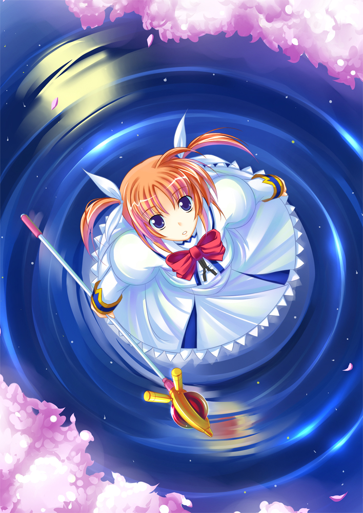 takamachi nanoha and raising heart (lyrical nanoha and 1 more) drawn by ringo_meshi