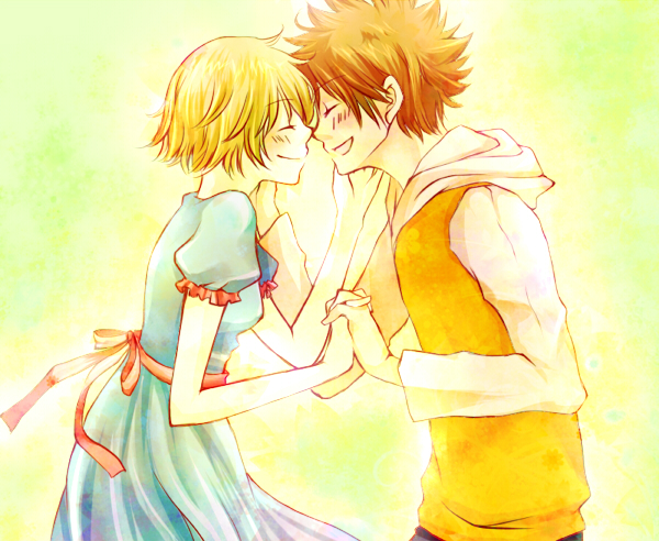 sawada tsunayoshi and sasagawa kyouko (katekyo hitman reborn!) drawn by sani_(nmk_sunny)