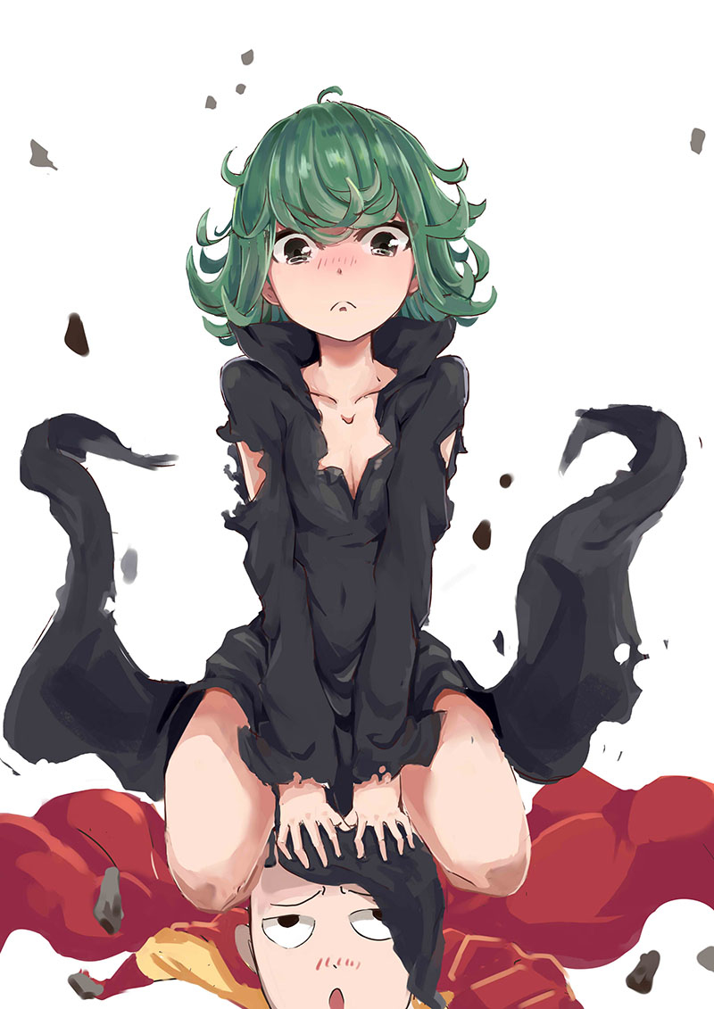 tatsumaki and saitama (one-punch man) drawn by akatsukiame