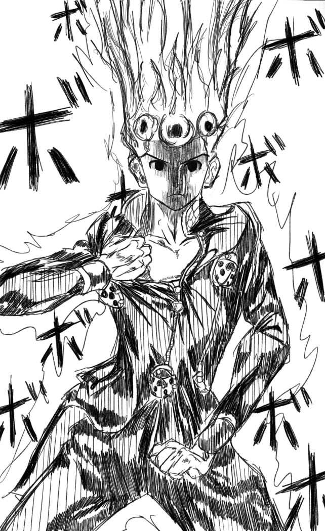 giorno giovanna (jojo no kimyou na bouken and 2 more) drawn by haisawe