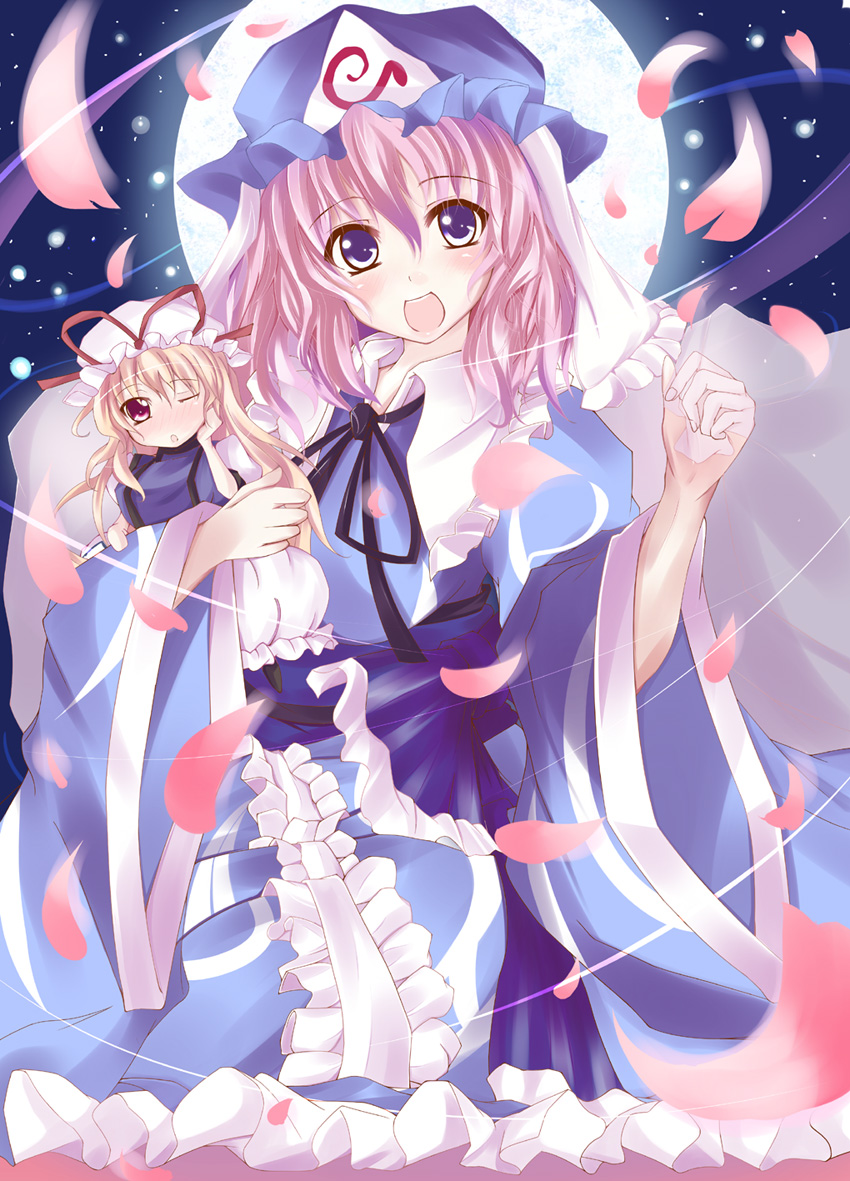 yakumo yukari and saigyouji yuyuko (touhou) drawn by kinako_nagomi