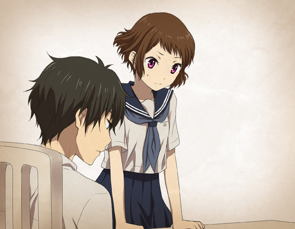 oreki houtarou and ibara mayaka (hyouka) drawn by rito453