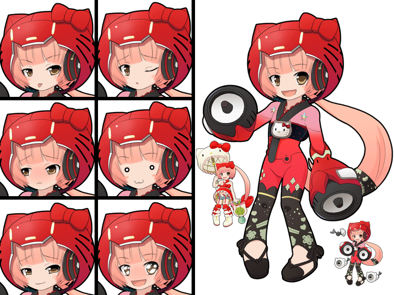 hello kitty and nekomura iroha (vocaloid and 2 more) drawn by mameshiba_(pixiv_59310)