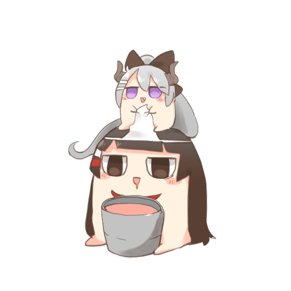 tsukino mito, higuchi kaede, kaede-chan, and mito-chan (nijisanji and 1 more) drawn by rebecca_(keinelove)