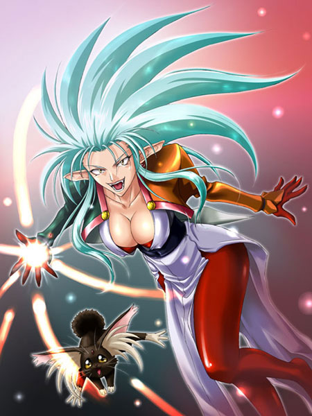 ryouko and ryou-ouki (tenchi muyou!) drawn by kagami_hirotaka