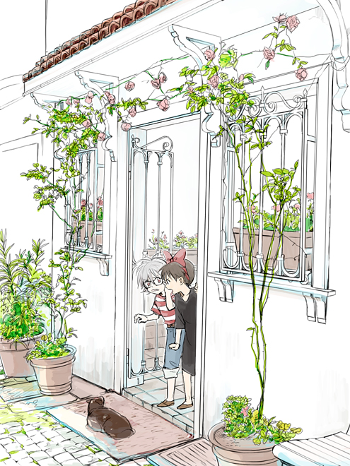 ikari shinji, nagisa kaworu, kiki, jiji, and tombo (neon genesis evangelion and 1 more) drawn by tsuzuki_(flee_away)