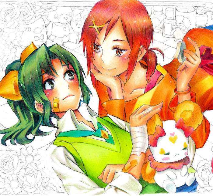 midorikawa nao, hino akane, and candy (precure and 1 more) drawn by nobita_(makoto7060355)