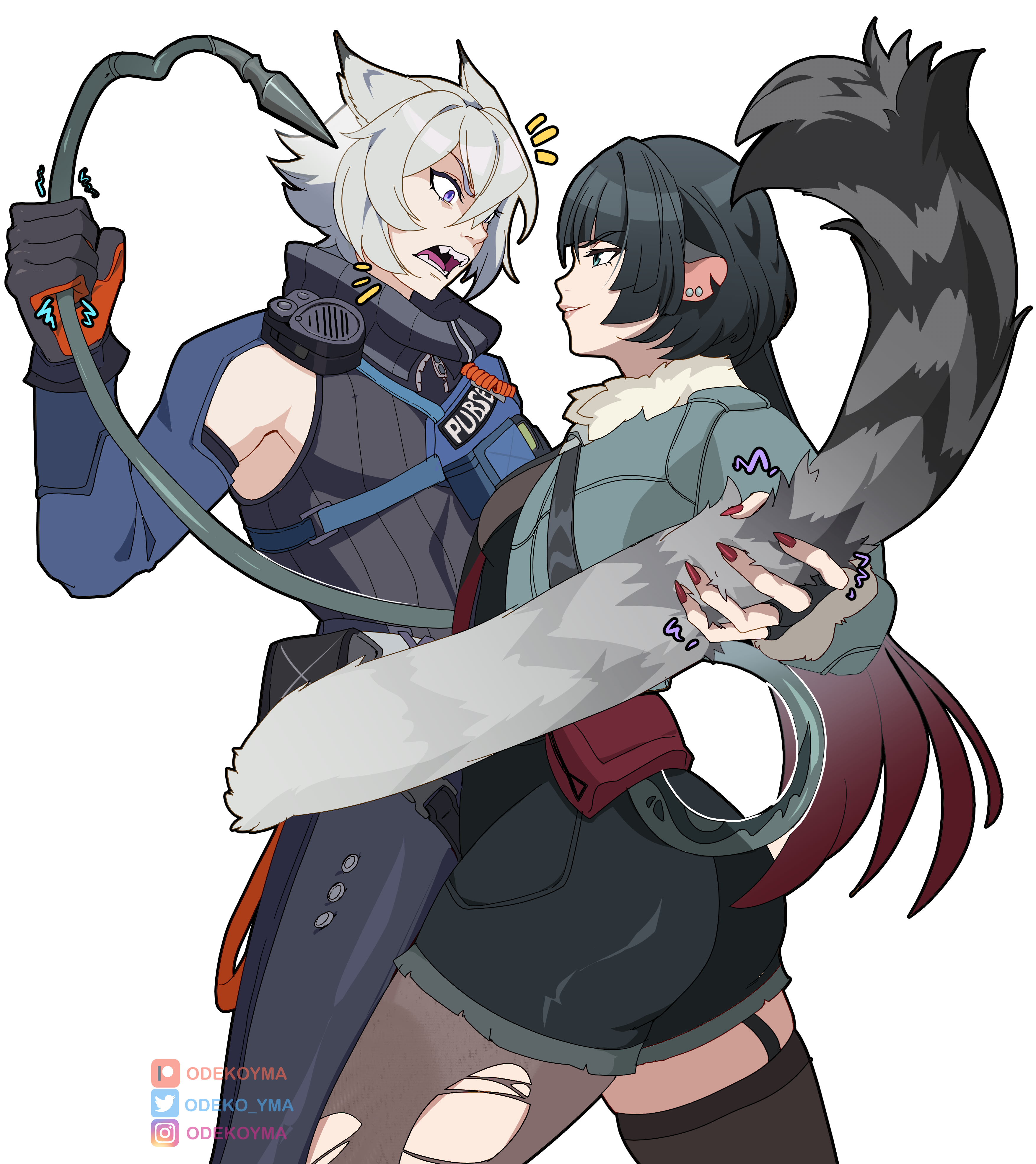 jane doe and seth lowell (zenless zone zero) drawn by odeko_yma Danbooru