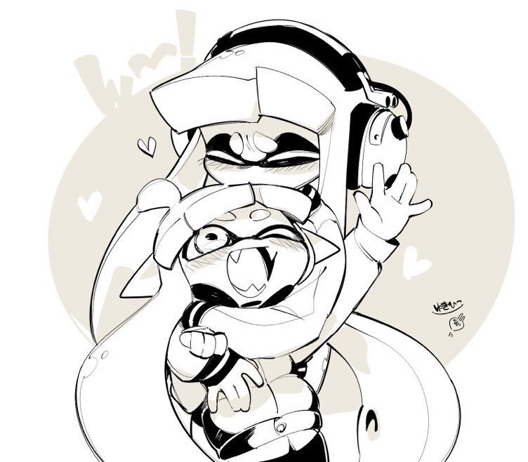 inkling player character and inkling girl (splatoon) drawn by mojaranmo