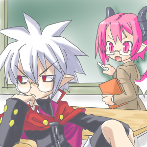 raspberyl and mao (disgaea and 1 more) drawn by karina