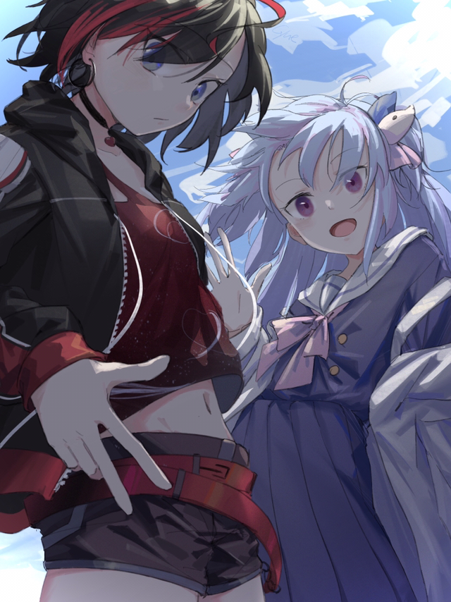 qi ning and ling guo (code echo) drawn by cyue