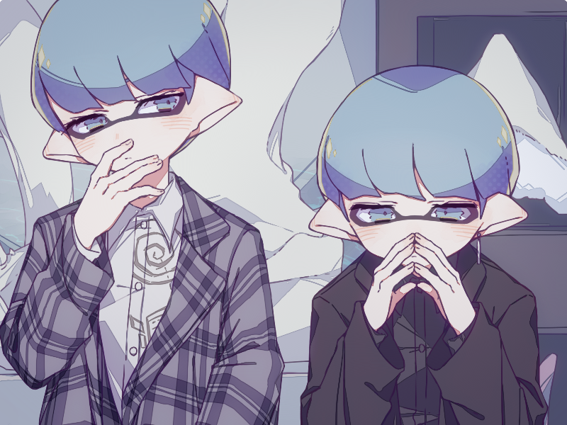 inkling player character and inkling boy (splatoon) drawn by inuowour