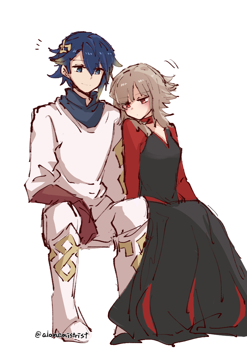 veronica and alfonse (fire emblem and 1 more) drawn by alonemistrist
