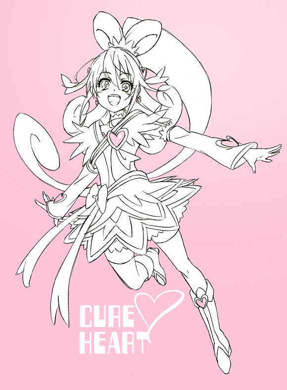 aida mana and cure heart (precure and 1 more) drawn by ichihara2929