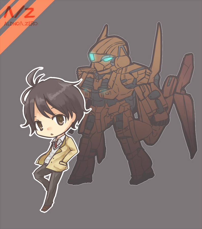 kaizuka inaho and kg-6 sleipnir (aldnoah.zero) drawn by trutsmn