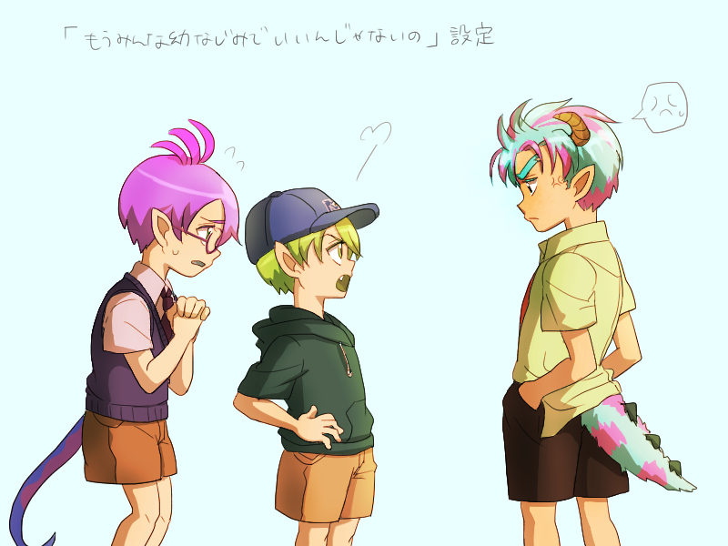 mike wazowski, james p. sullivan, and randall boggs (monsters inc. and 1 more) drawn by nagatobi