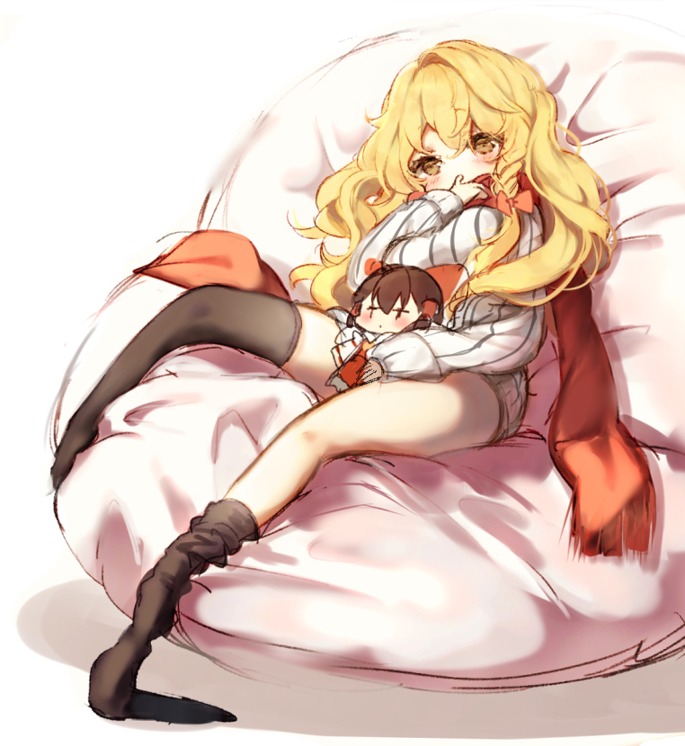 hakurei reimu and kirisame marisa (touhou) drawn by piyokichi