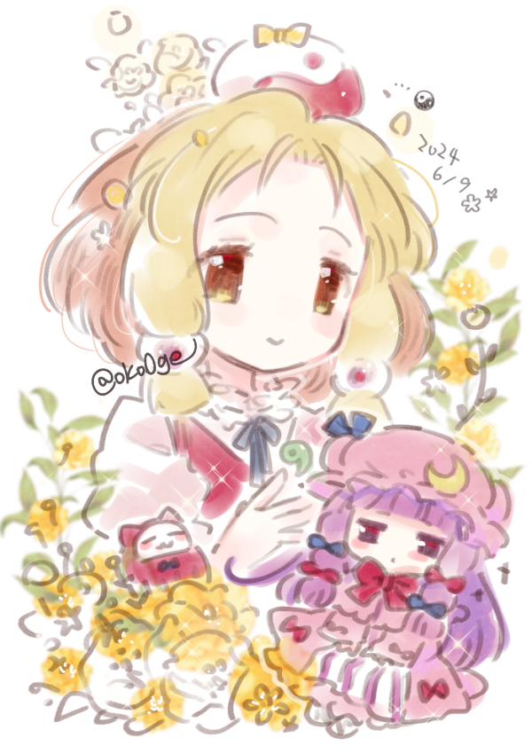 patchouli knowledge and tamatsukuri misumaru (touhou) drawn by biyon
