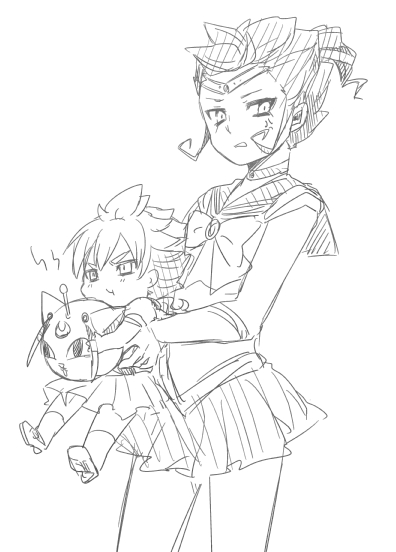 hakuryuu, shuu, tsurugi kyousuke, and luna-p (bishoujo senshi sailor moon and 3 more) drawn by tobi_(one)
