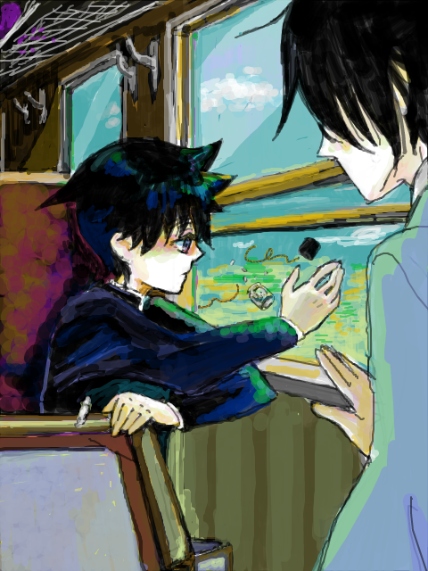 itoshiki nozomu and kudou jun (sayonara zetsubou sensei) drawn by tama_(tamacco)