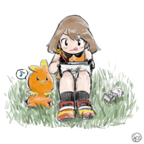 may and torchic (pokemon and 2 more) drawn by akiyasumi