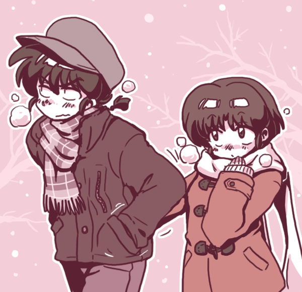 tendou akane and saotome ranma (ranma 1/2) drawn by wanta_(futoshi)